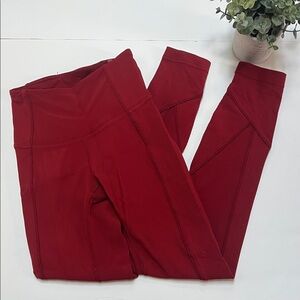 Lululemon Daily Lineup 7/8 Tight 25” Dark Sport Red Size 2